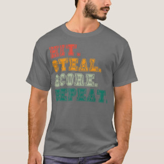 T-shirt Hit Steal Score Répéter Funny Baseball Lover 5
