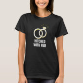 T-shirt Hitched with Her Groom Sayings Husband To Be Quote (Devant)