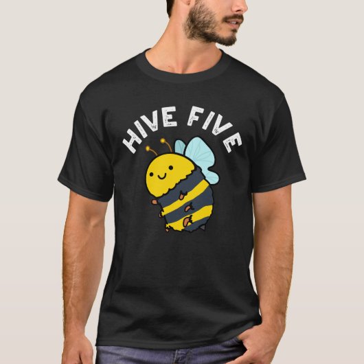T-shirt Hive Cinq Funky High Cinq Bee Pun Dark BG (Devant)