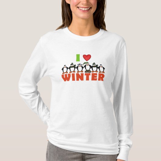 T-shirt Hiver d'amour du pingouin I (Devant)
