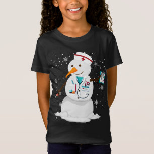 T-Shirt hiver familial père Noël bonhomme de neige infirmi