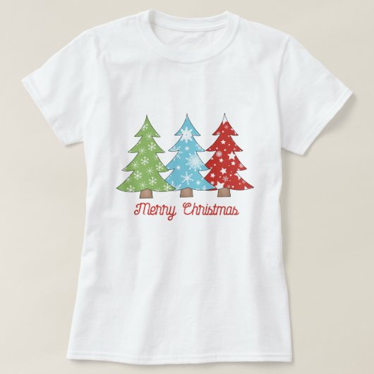 T-shirt Hiver Fun Arbre de Noël Imprimer Tee, Fêtes Noël (Design devant)