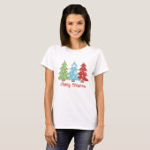 T-shirt Hiver Fun Arbre de Noël Imprimer Tee, Fêtes Noël (Devant entier)