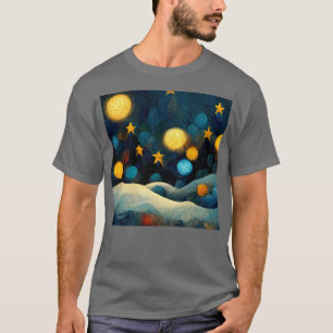 T-shirt Hiver Lune Starry Night van Gogh Inspiration