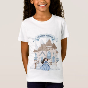 T-Shirt Hiver neigeux Noir Haired Princess Castle Annivers