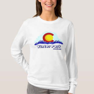 T-shirt Hiver Park Colorado drapeau de lever de soleil dam