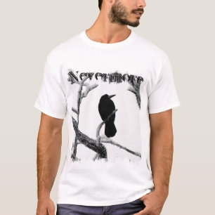 T-shirt Hiver Raven Edgar Allan Poe de B&W plus jamais