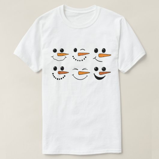 T-shirt Hiver Snowman visage Noël Snowman costume T-Sh (Design devant)