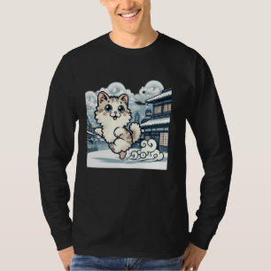T-shirt Hiver Vintage Kitten Lover Japonais Art Cute Chat