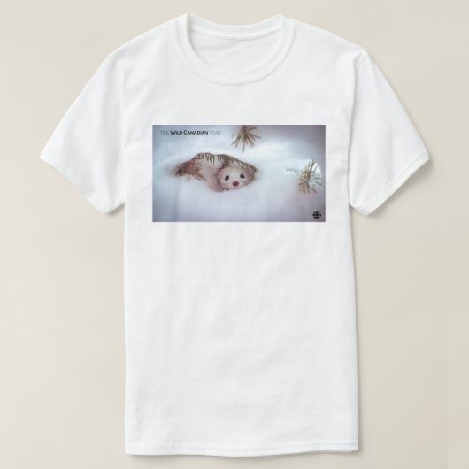 T-shirt Hiver - Weasel à queue courte (Design devant)