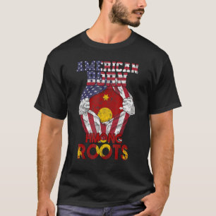 T-shirt Hmong Miao Fier Jour Drapeau Amérique Mains Dna Mi