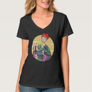 T-shirt Hmong Miao Fier Mère Traditionnelle Femme Hmoob Et