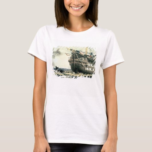 T-shirt HMS Agamemnon laying the original Atlantic Cable, (Devant)