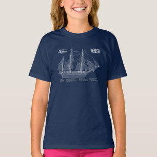 T-shirt HMS Beagle grand navire - Plan d'expédition ABD