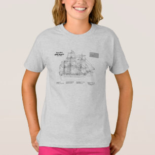 T-shirt HMS Bounty - Plan directeur des navires SD