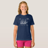 T-shirt HMS Victory - Plan de plan des navires ABD (Devant entier)