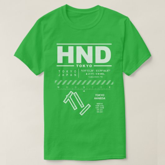 T-shirt HND de l'aéroport international de Tokyo H (Design devant)
