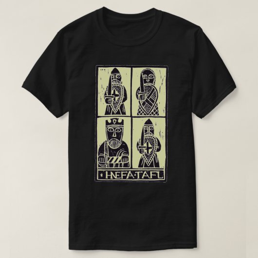 T-shirt Hnefatafl noir avec remplissage léger (Design devant)