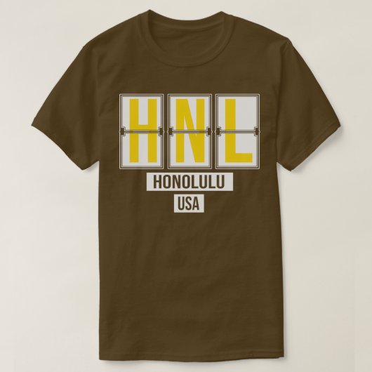 T-shirt HNL Honolulu Hawaii Airport Code souvenir ou cadea (Design devant)