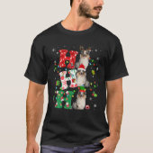 T-shirt Ho3 illuminations de Noël Père Noël Elf Reindeer A (Devant)