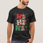T-shirt Ho3 illuminations de Noël Père Noël Elf Reindeer B (Devant)