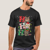 T-shirt Ho3 Lumières de Noël amusantes Père Noël Elf Reind (Devant)