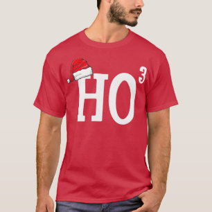 T-shirt Ho Cubed Drôle Noël Santa Hat Ho Ho Ho Christ