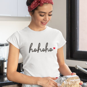 T-shirt Ho Ho   Christmas Heart Modern Minimalist