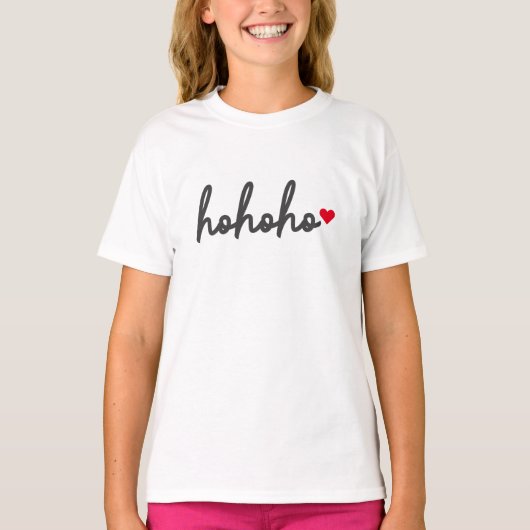 T-shirt Ho Ho | Christmas Heart Modern Minimalist (Devant)