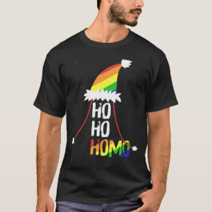 T-shirt Ho Ho Filles Homos Santa Hat Christmas LGBT Pride 