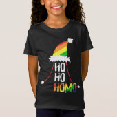 T-Shirt Ho Ho Filles Homos Santa Hat Christmas LGBT Pride  (Devant)