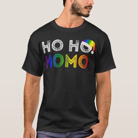 T-shirt Ho Ho gay pride homosexuel Homo (Devant)