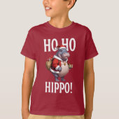 T-shirt Ho Ho Hippo Christmas Humor Design (Devant)