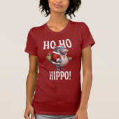 T-shirt Ho Ho Hippo Christmas Humor Design (Devant)
