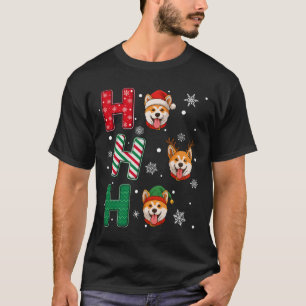 T-shirt Ho Ho Ho Akita Inu Chien Correspondant Noël Père N