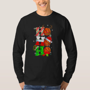 T-shirt Ho Ho Ho Basketball Noël Funny Pajama Père Noël L