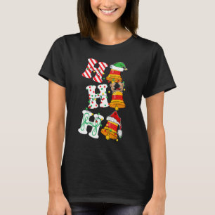 T-shirt Ho Ho Ho Bell Éclairer Santa Hat renne ELF Christ