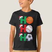 T-shirt Ho Ho Ho Boys Christmas Srts Basketball S (Devant)