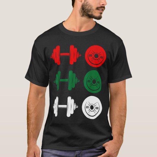 T-shirt Ho Ho Ho Funny Dumbbell Christmas Weightlifting Gy (Devant)