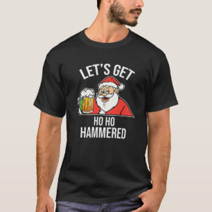 T-shirt Ho Ho Ho Hammered Cool Père Noël Christmas Tee