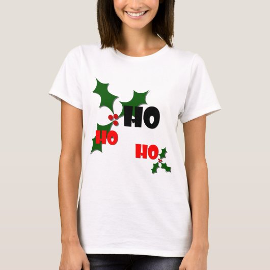 T-shirt Ho Ho Ho Holly & Berries (Devant)