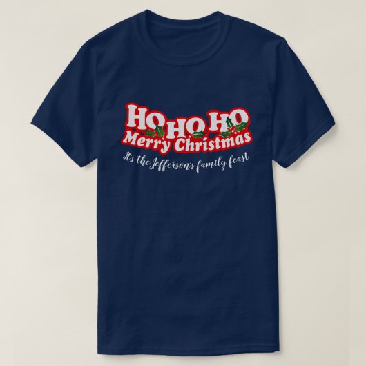 T-shirt Ho Ho Ho Joyeux Noël événement personnalisé (Design devant)