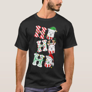 T-shirt Ho Ho Ho Llama Lumières Santa Hat renne ELF Chris