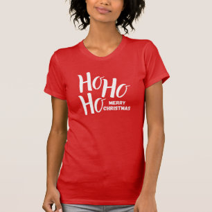 T-shirt: Ho Ho Ho Merry Christmas (rood) T-shirt