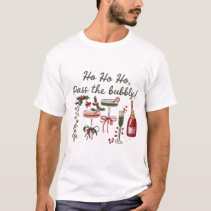 T-shirt Ho Ho Ho Passez le Champagne de Noël pétillant