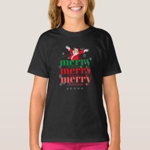 T-shirt Ho Ho Ho- Père Noël - Joyeux Noël (3 fois Design