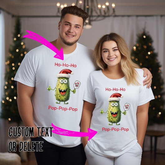 T-shirt Ho-ho-ho & pop-pop pickleball Xmas