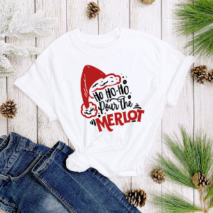 T-shirt Ho Ho Ho Pour le vin Merlot Noël Femmes