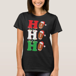 T-shirt Ho Ho Ho Santa Hat Fun Football Américain Noël