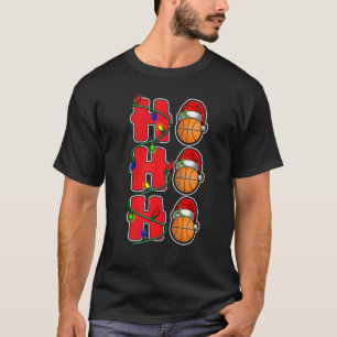 T-shirt Ho Ho Ho Santa Hat Volleyball Ball Christmas Men W